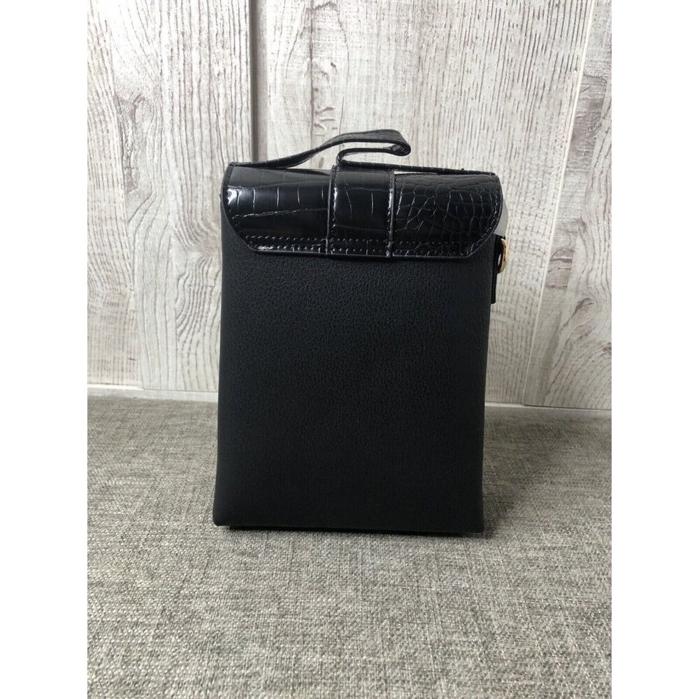 Womens Pierre Loues Black Phone Crossover Handbag w/ Handle & Detachable Strap - Picture 4 of 6